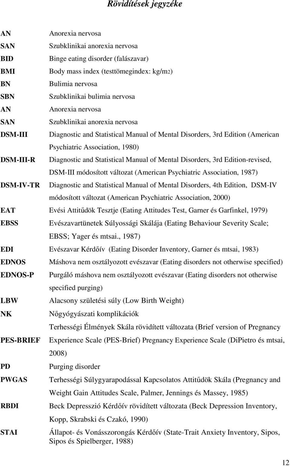 Diagnostic and Statistical Manual of Mental Disorders, 3rd Edition-revised, DSM-III módosított változat (American Psychiatric Association, 1987) Diagnostic and Statistical Manual of Mental Disorders,