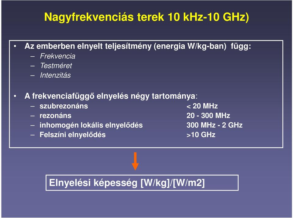 tartománya: szubrezonáns < 20 MHz rezonáns 20-300 MHz inhomogén lokális