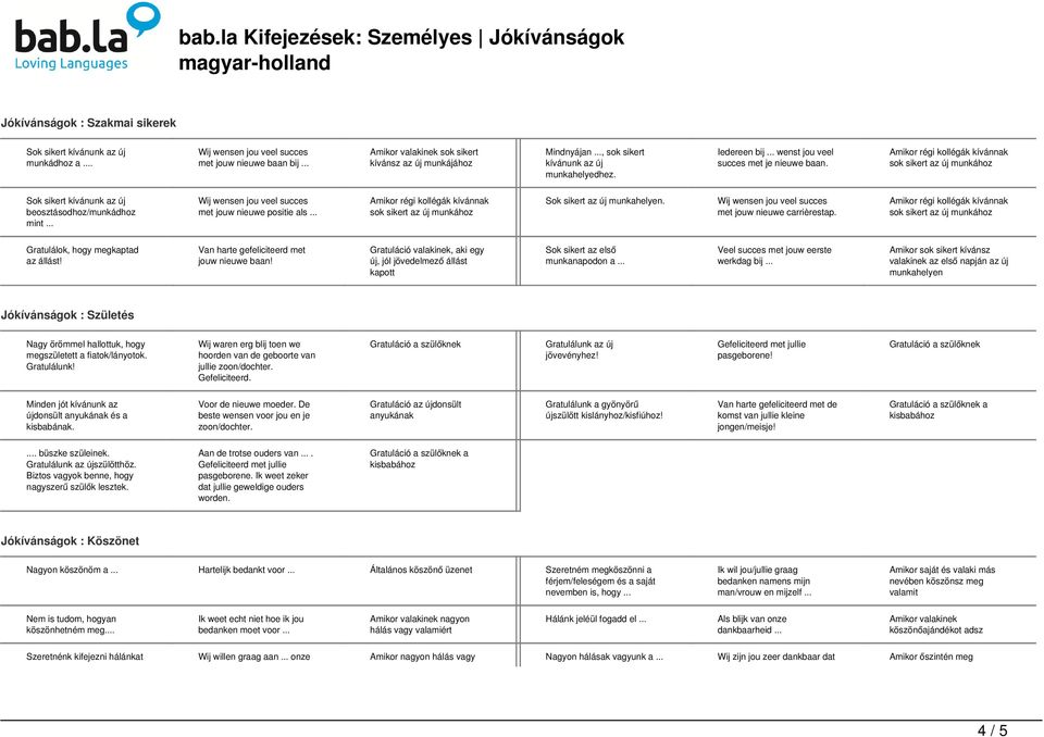 .. Sok sikert az új munkahelyen. met jouw nieuwe carrièrestap. Gratulálok, hogy megkaptad az állást! jouw nieuwe baan!