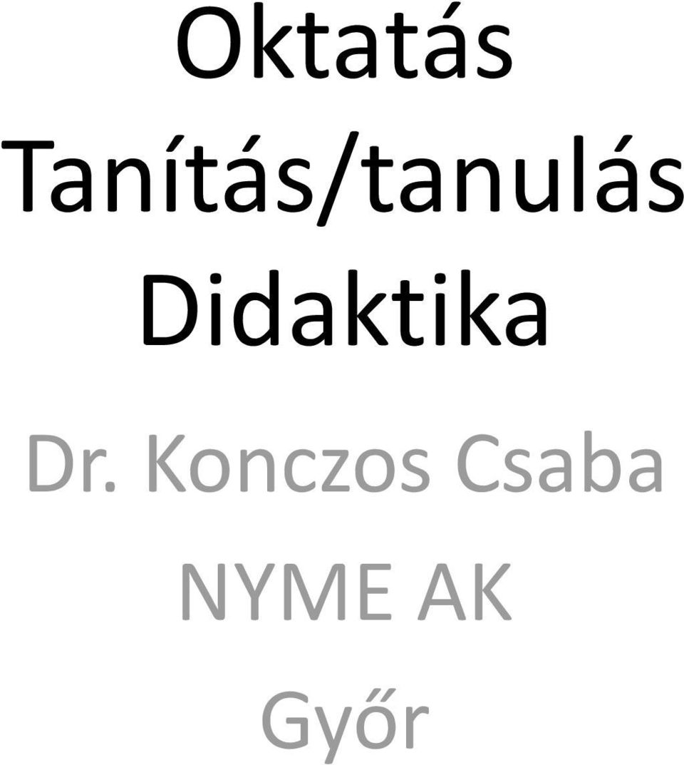 Didaktika Dr.