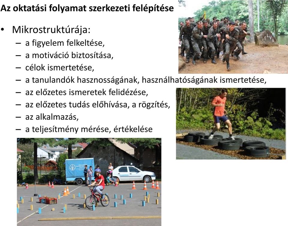 hasznosságának, használhatóságának ismertetése, az előzetes ismeretek felidézése,