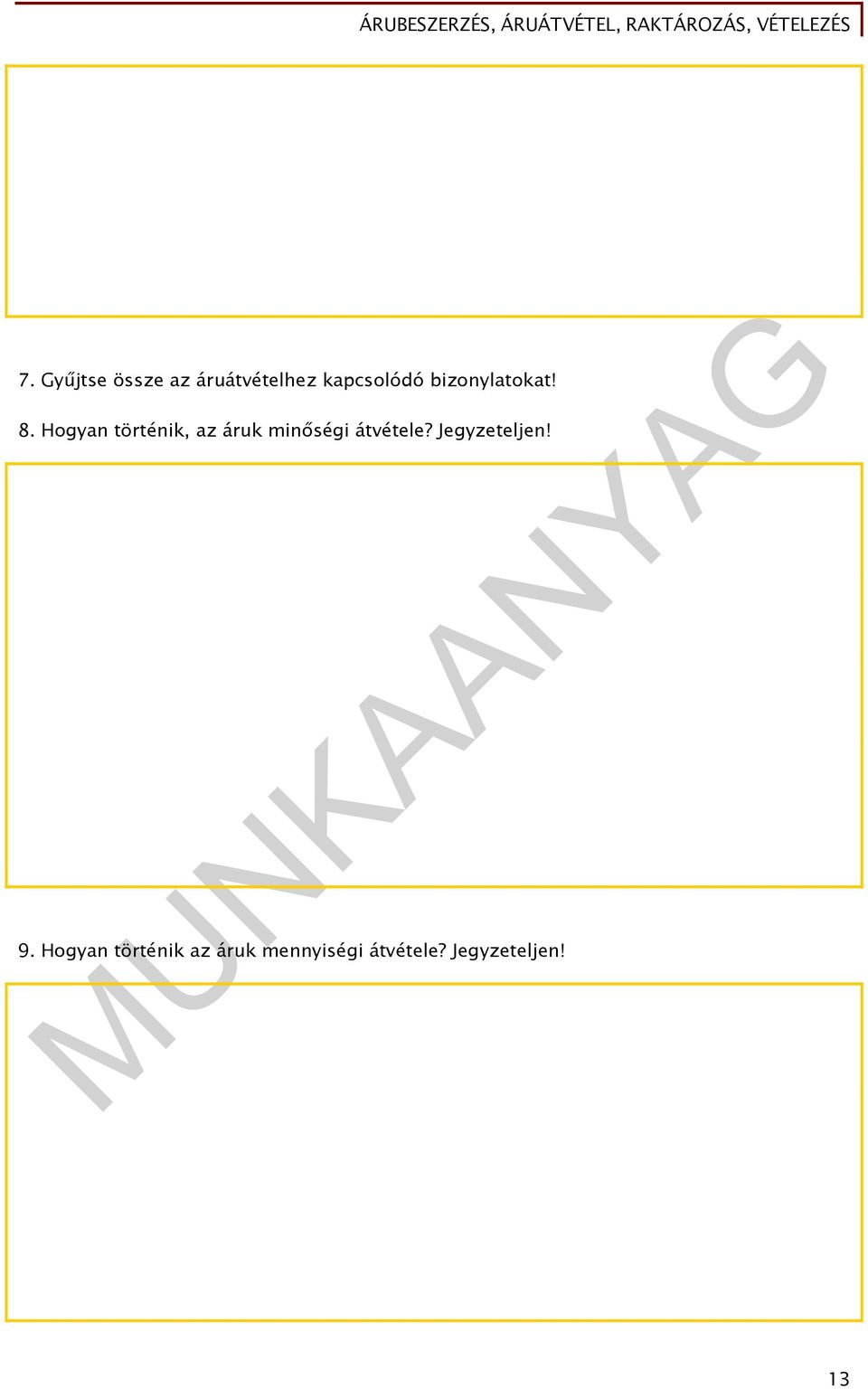 Hogyan történik, az áruk minőségi átvétele?