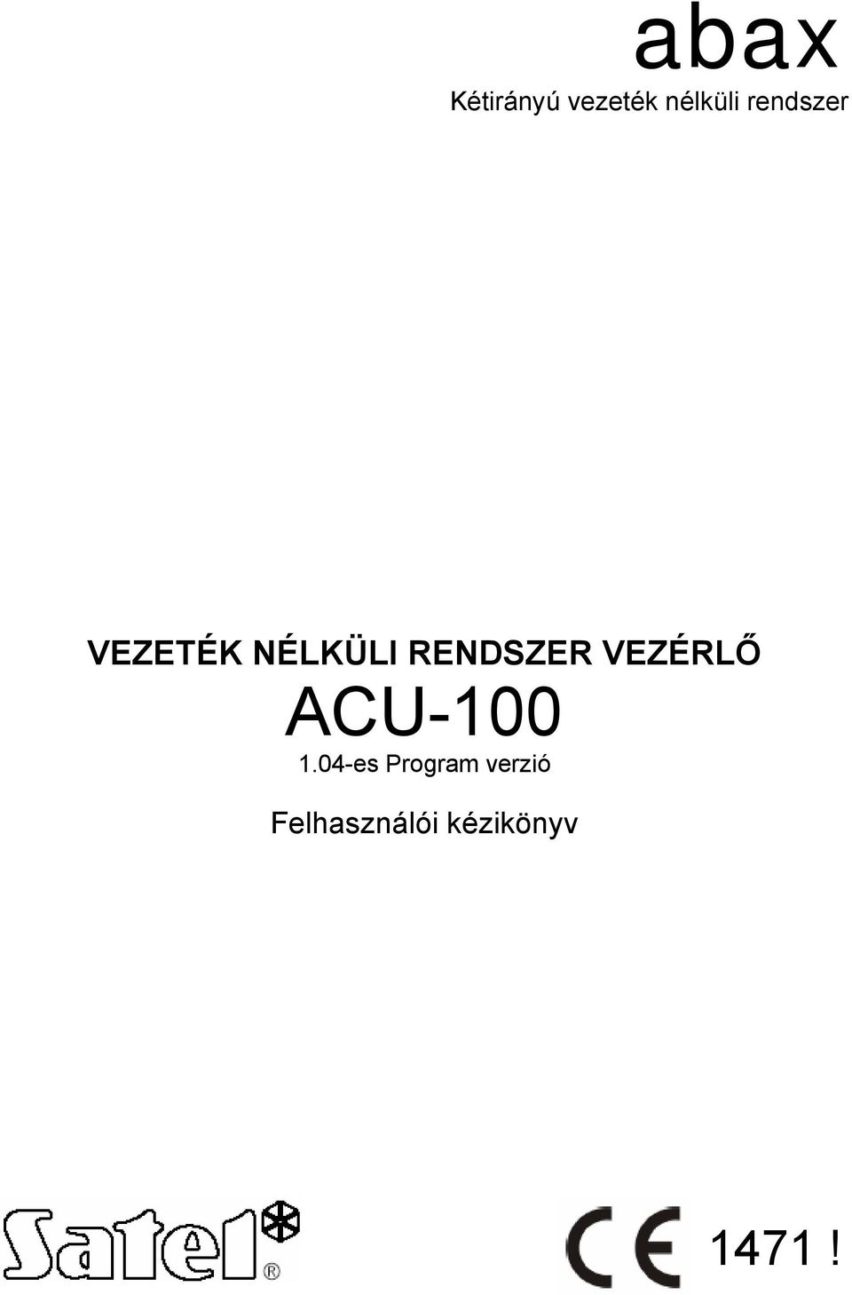 RENDSZER VEZÉRLŐ ACU-100 1.