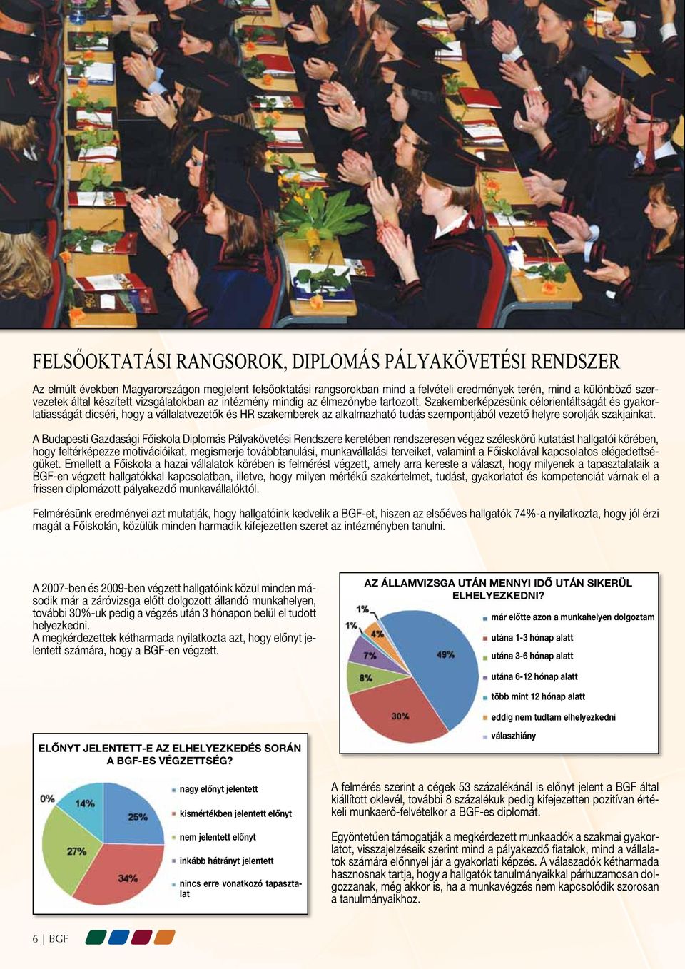 Szakemberképzésünk célorientáltságát és gyakorlatiasságát dicséri, hogy a vállalatvezetők és HR szakemberek az alkalmazható tudás szempontjából vezető helyre sorolják szakjainkat.