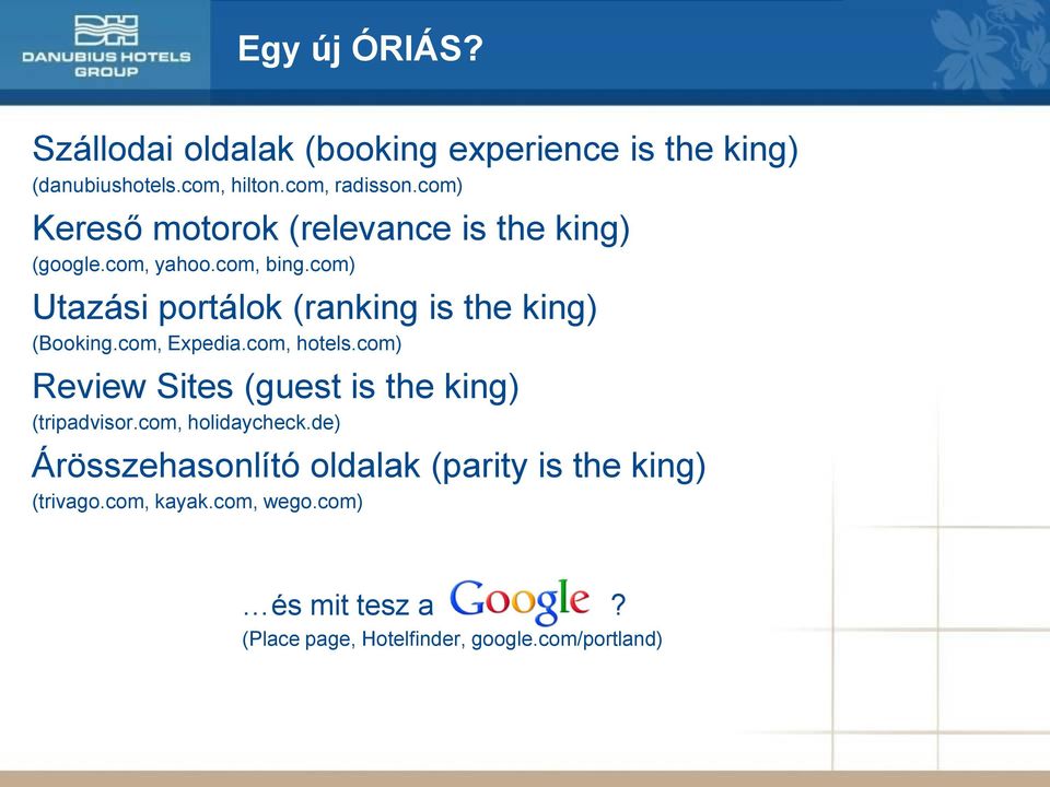 com) Utazási portálok (ranking is the king) (Booking.com, Expedia.com, hotels.