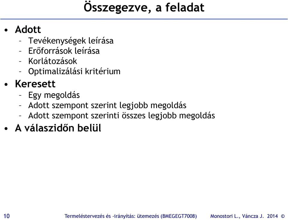 Keresett Egy megoldás Adott szempont szerint legjobb