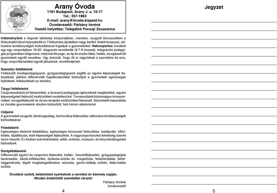 kispesti hívogató TÁJÉKOZTATÓ A KERÜLETI ÓVODÁKRÓL - PDF Ingyenes letöltés