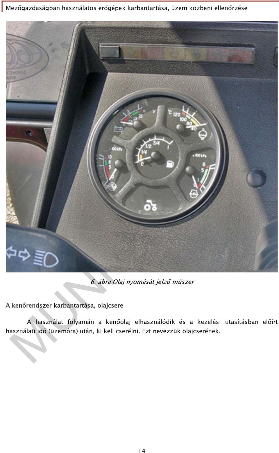 kenőolaj elhasználódik és a kezelési utasításban előírt