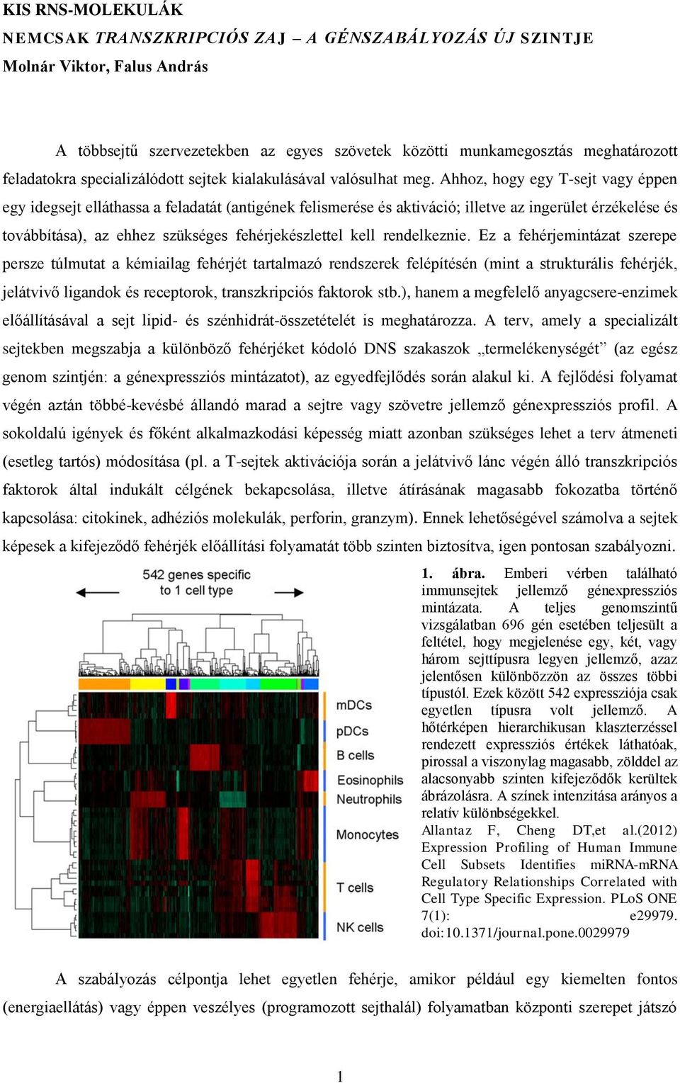 Ahhoz, hogy egy T-sejt vagy éppen egy idegsejt elláthassa a feladatát (antigének felismerése és aktiváció; illetve az ingerület érzékelése és továbbítása), az ehhez szükséges fehérjekészlettel kell