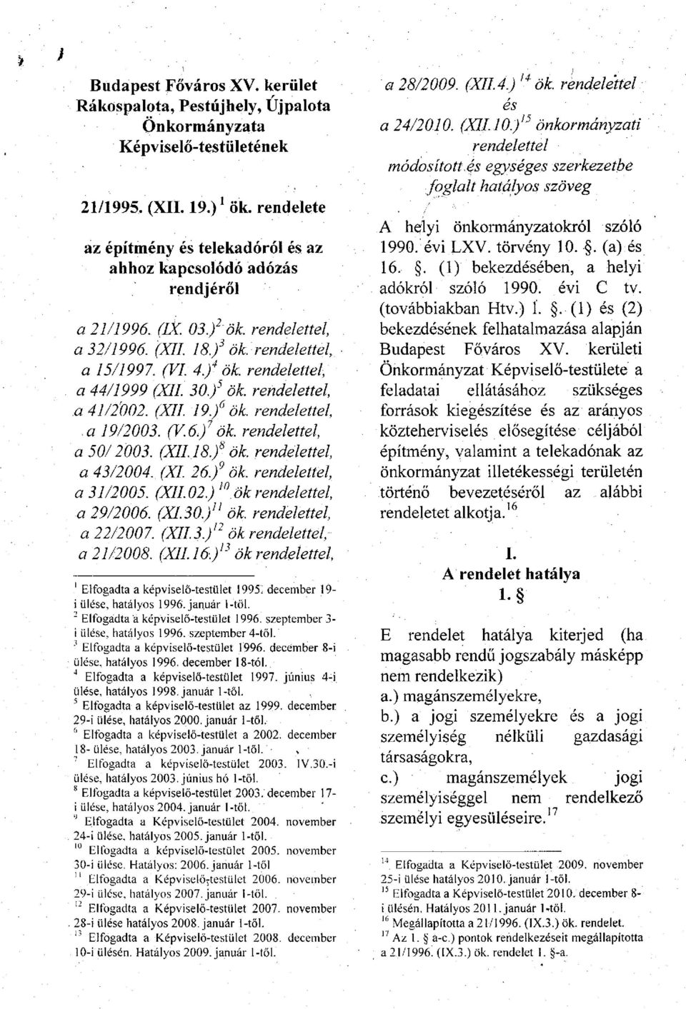 f ök rendelettel, a 41/2'002. (XII 19. f ök rendelettel, a 19/2003. (V.6.f ök rendelettel, a 50/2003. (XII.18,f ök rendelettel, a 43/2004. (XI 26. f ók rendelettel, a 31/2005. (XII.02.) '"ök rendelettel, a 29/2006.