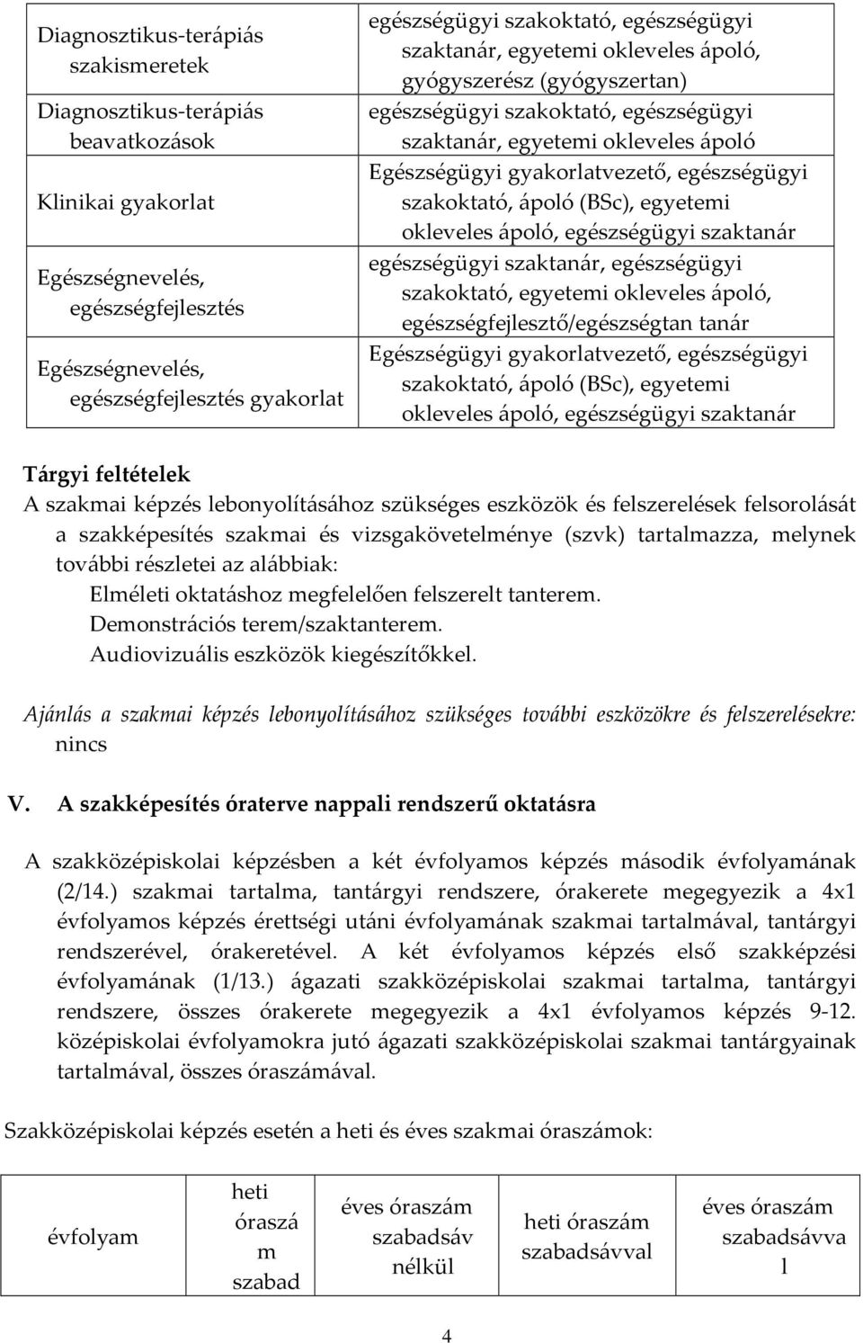 egyetemi okleveles ápoló, egészségügyi szaktanár egészségügyi szaktanár, egészségügyi szakoktató, egyetemi okleveles ápoló, egészségfejlesztő/egészségtan tanár Egészségügyi gyakorlatvezető,