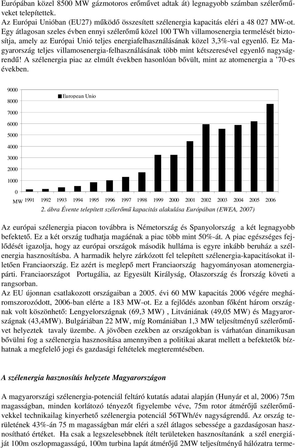 Ez Magyarország teljes villamosenergia felhasználásának több mint kétszeresével egyenlő nagyságrendű! A szélenergia piac az elmúlt években hasonlóan bővült, mint az atomenergia a 70 es években.