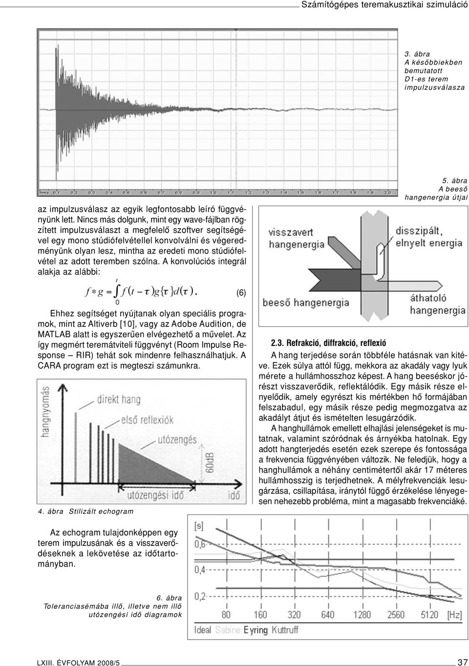 stúdiófelvétel az adott teremben szólna. A konvolúciós integrál alakja az alábbi: 5.