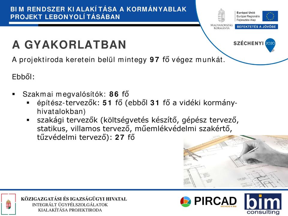 vidéki kormányhivatalokban) szakági tervezők (költségvetés készítő, gépész