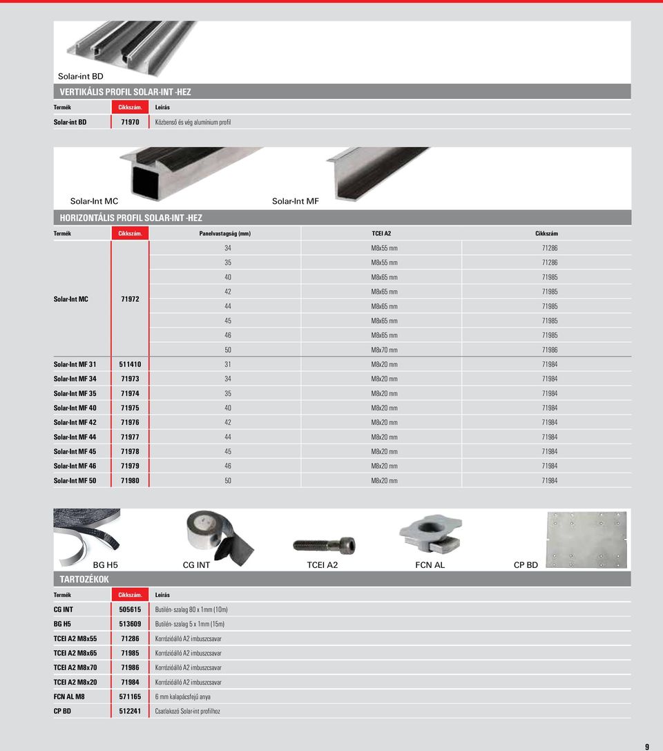 Solar-Int MF 31 511410 31 M8x20 mm 71984 Solar-Int MF 34 71973 34 M8x20 mm 71984 Solar-Int MF 35 71974 35 M8x20 mm 71984 Solar-Int MF 40 71975 40 M8x20 mm 71984 Solar-Int MF 42 71976 42 M8x20 mm