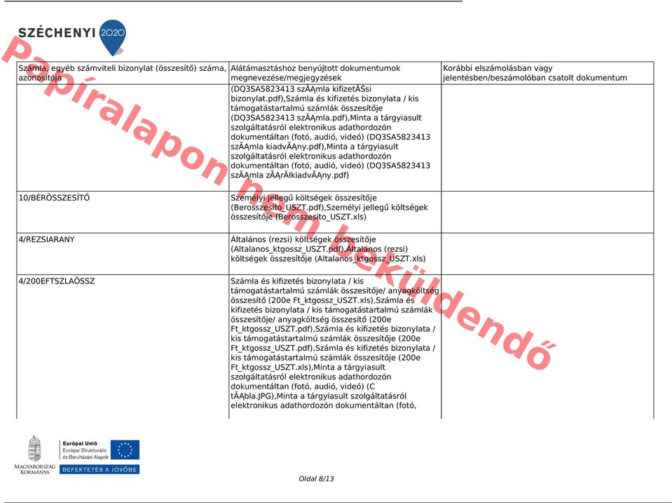 pdf),minta a tárgyiasult szolgáltatásról elektronikus adathordozón dokumentáltan (fotó, audió, videó) (DQ3SA5823413 szăąmla kiadvăąny.