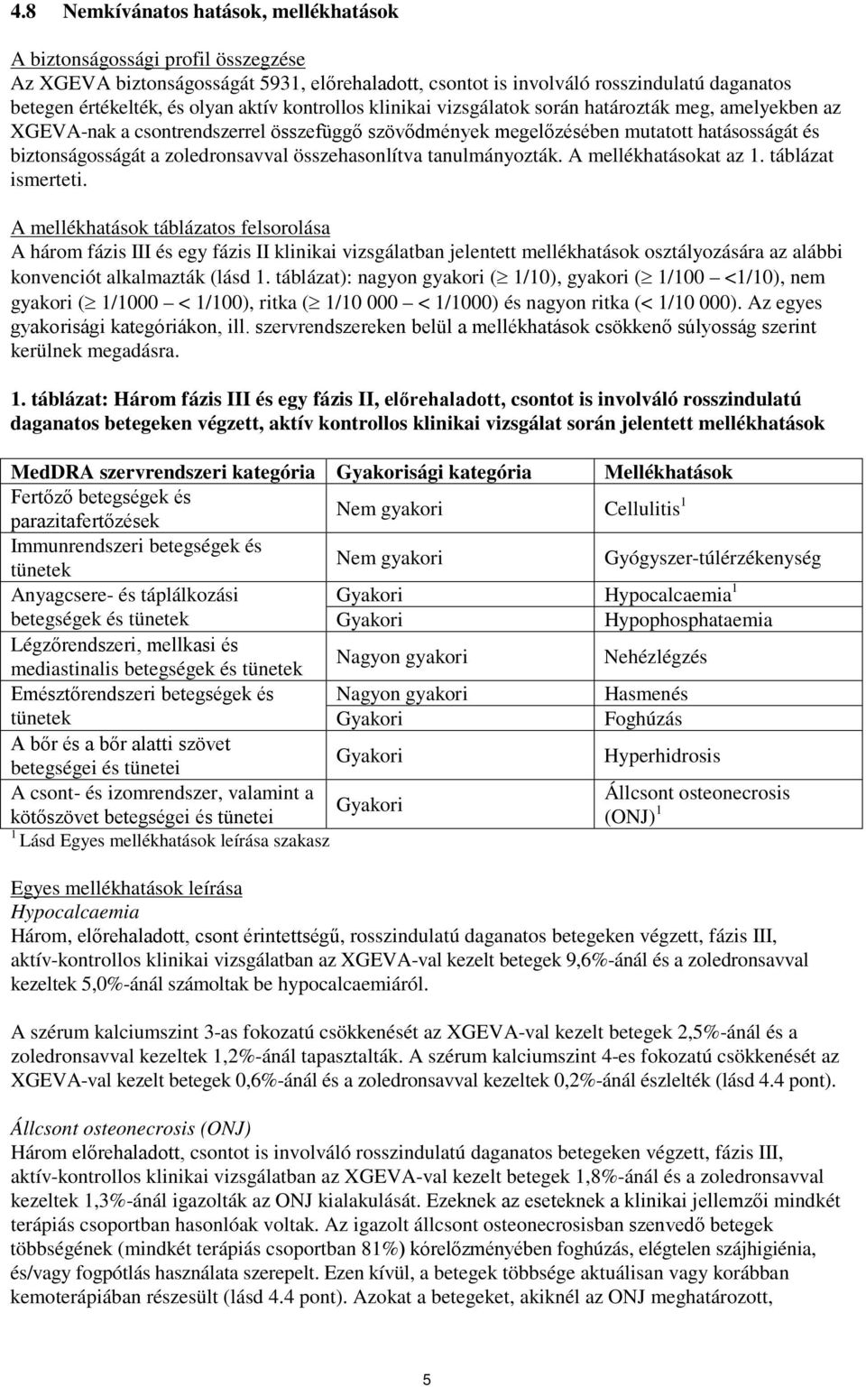 összehasonlítva tanulmányozták. A mellékhatásokat az 1. táblázat ismerteti.