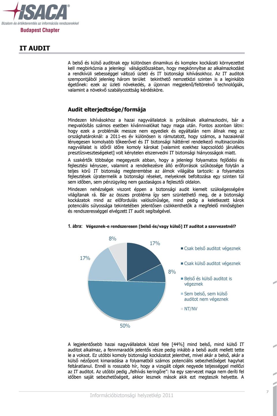 Az IT auditok szempontjából jelenleg három terület tekinthető nemzetközi szinten is a leginkább égetőnek: ezek az üzleti növekedés, a újonnan megjelenő/feltörekvő technológiák, valamint a növekvő