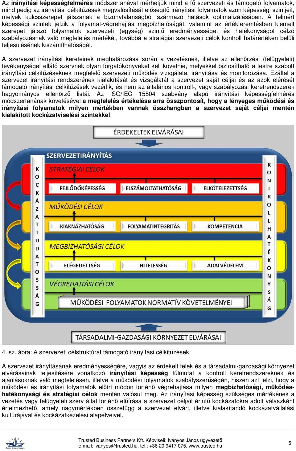 A felmért képességi szintek jelzik a folyamat-végrehajtás megbízhatóságát, valamint az értékteremtésben kiemelt szerepet játszó folyamatok szervezeti (egység) szintű eredményességet és hatékonyságot
