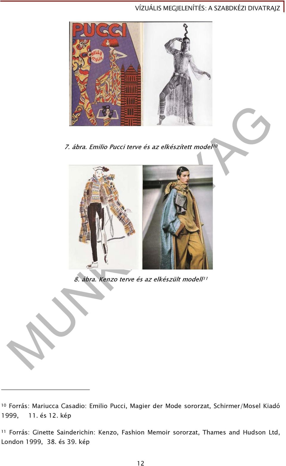 Kenzo terve és az elkészült modell 11 10 Forrás: Mariucca Casadio: Emilio Pucci,