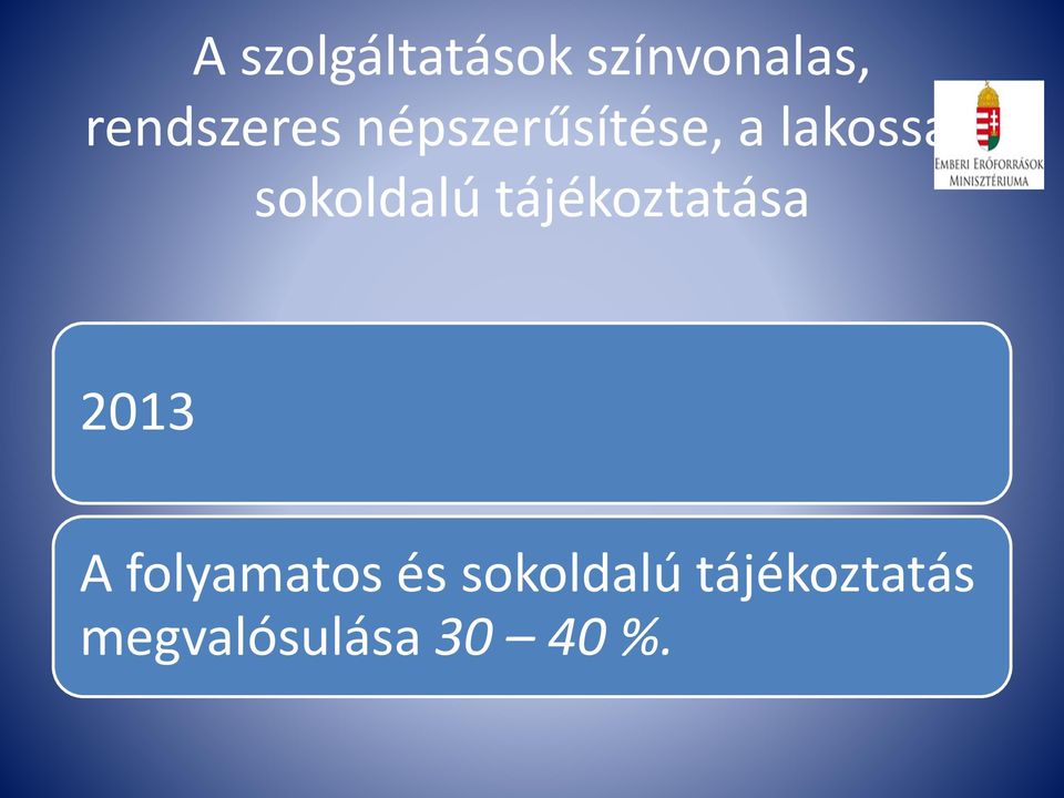 sokoldalú tájékoztatása 2013 A