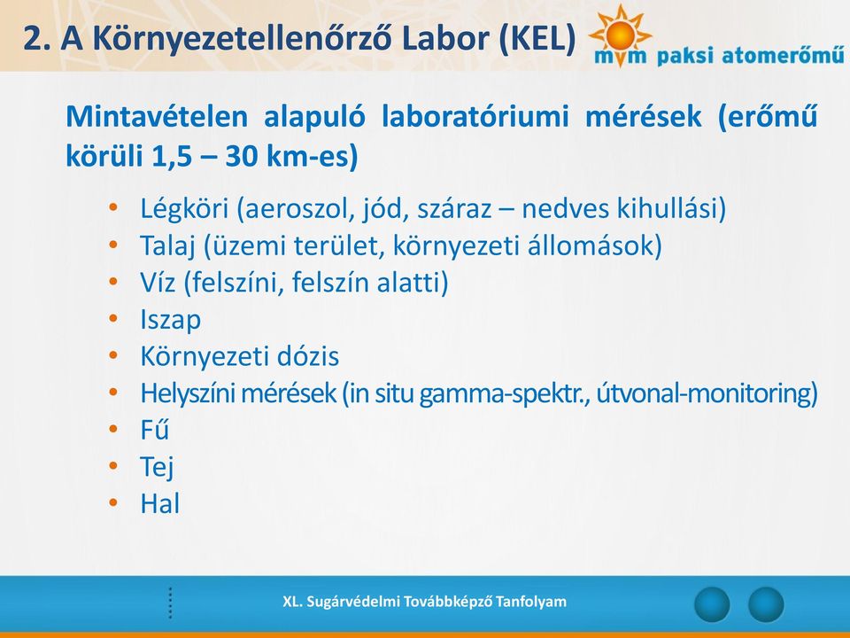 Talaj (üzemi terület, környezeti állomások) Víz (felszíni, felszín alatti) Iszap