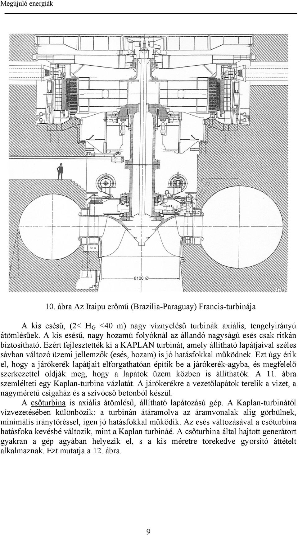 Ezért fejlesztették ki a KAPLAN turbinát, amely állítható lapátjaival széles sávban változó üzemi jellemzők (esés, hozam) is jó hatásfokkal működnek.