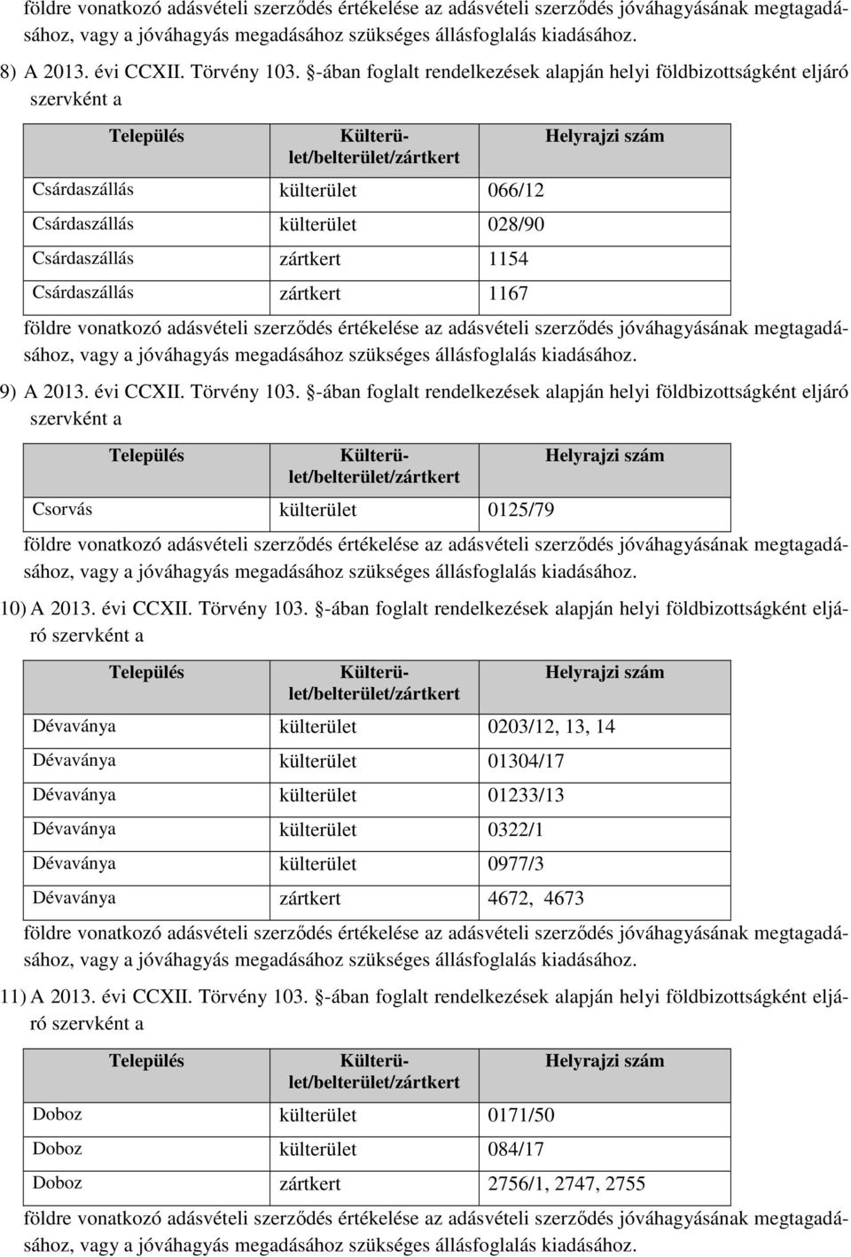 évi CCXII. Törvény 103.