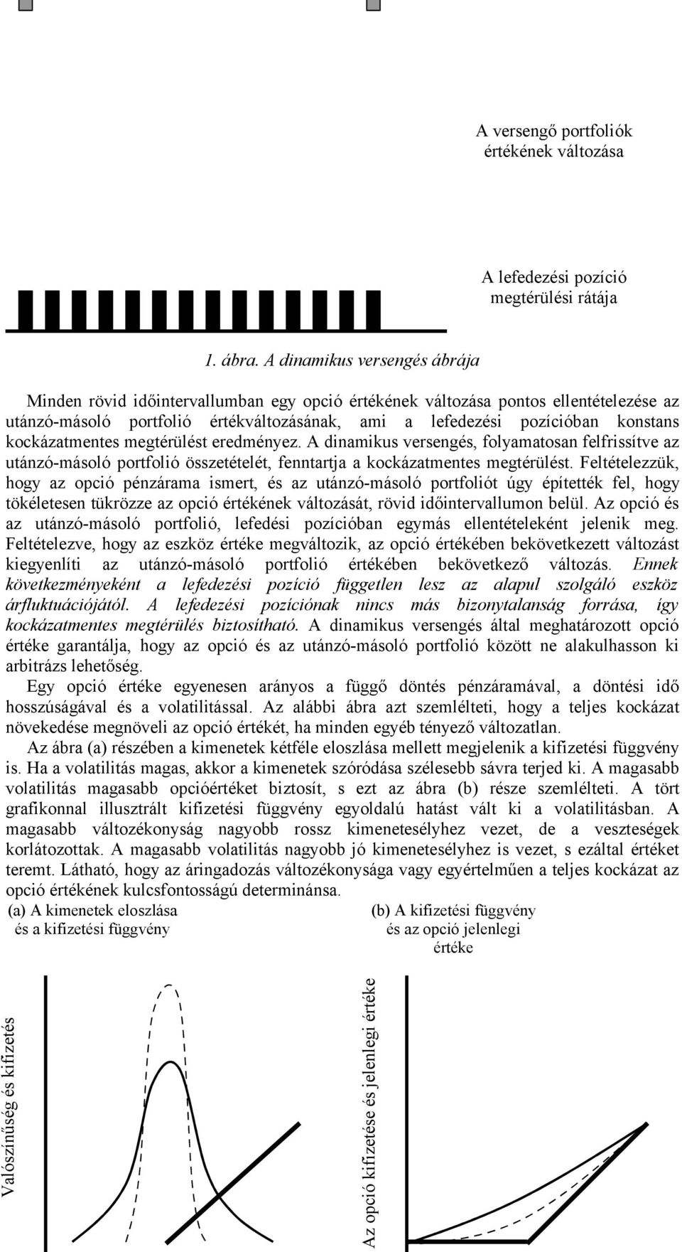 kockázatmentes megtérülést eredményez. A dinamikus versengés, folyamatosan felfrissítve az utánzó-másoló portfolió összetételét, fenntartja a kockázatmentes megtérülést.