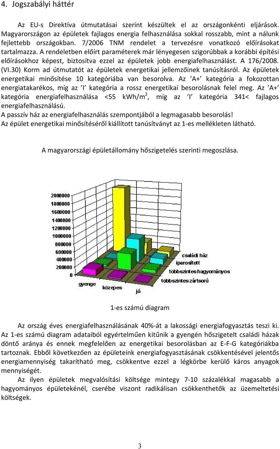 A rendeletben előírt paraméterek már lényegesen szigorúbbak a korábbi építési előírásokhoz képest, biztosítva ezzel az épületek jobb energiafelhasználást. A 176/2008. (VI.