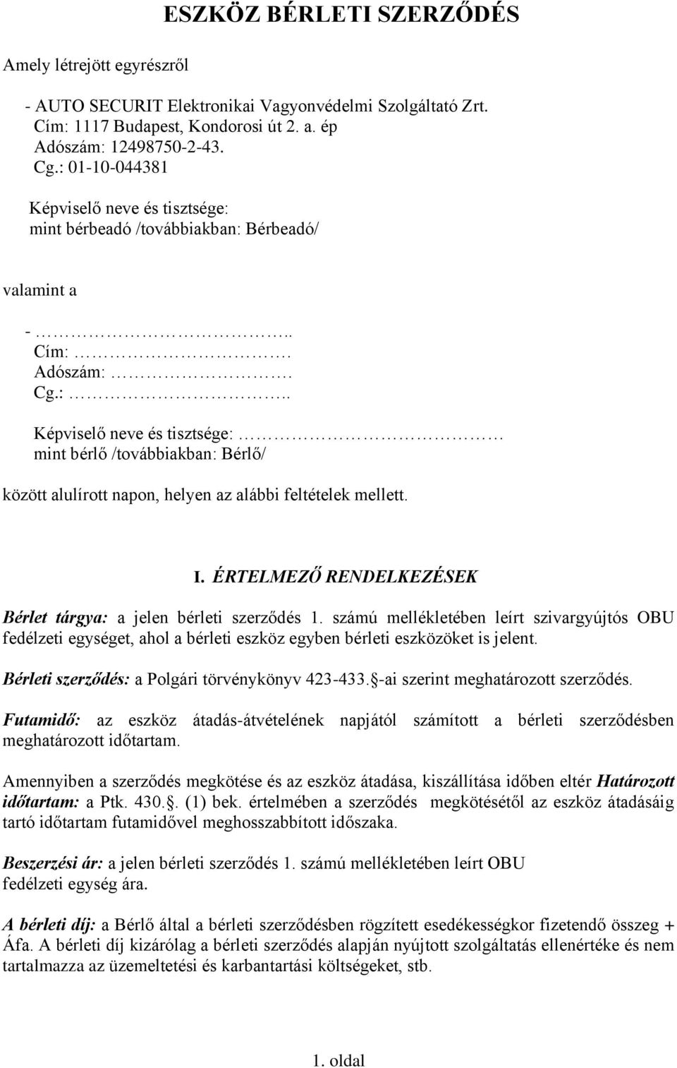 A. Szolgáltatási szerződés A. Service Agreement - PDF Free Download
