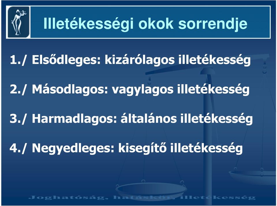 / Másodlagos: vagylagos illetékesség 3.