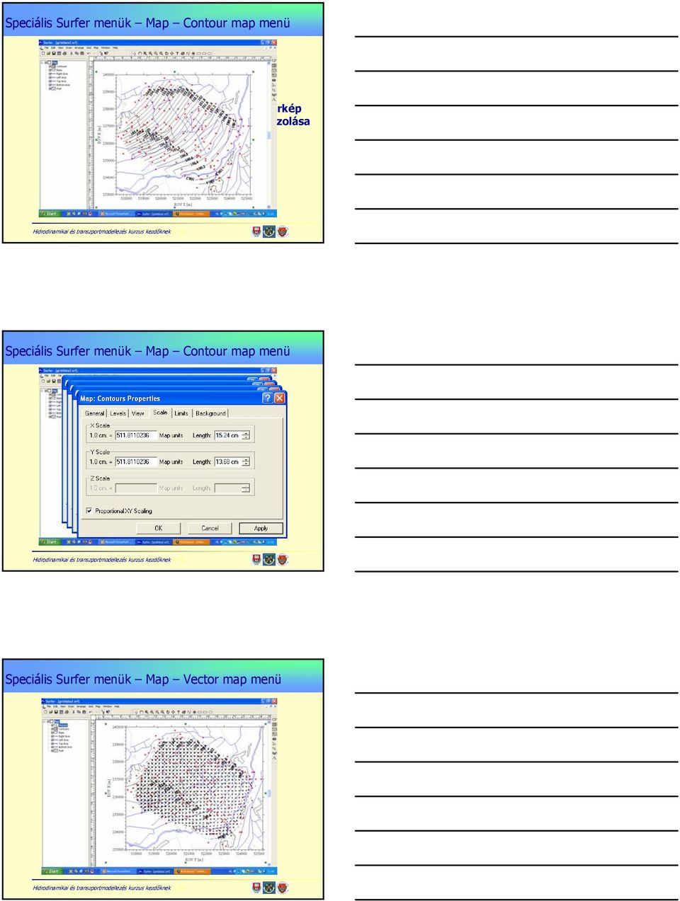 rajzolása  menü Speciális Surfer menük Map