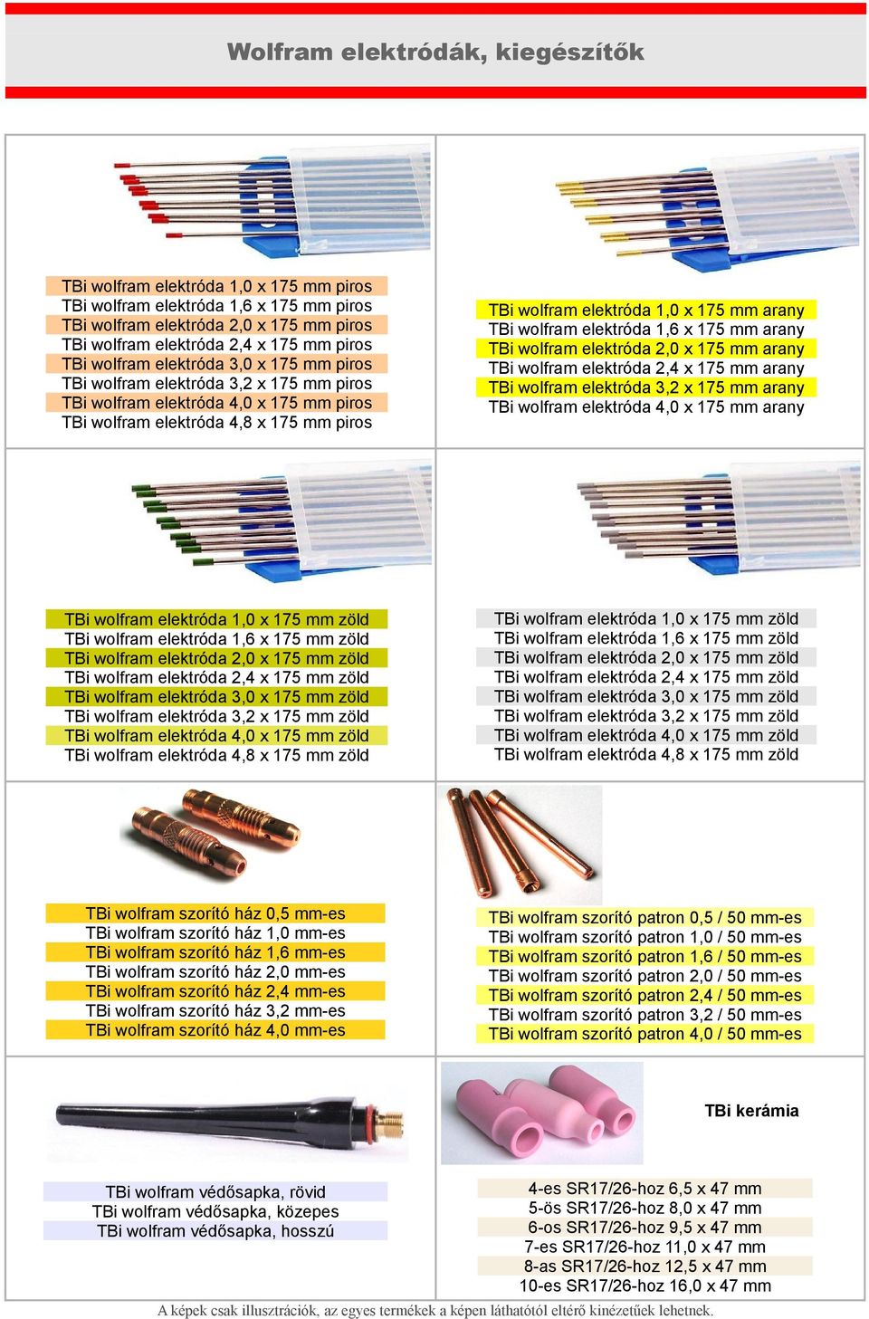 arany TBi wolfram elektróda 1,6 x 175 mm arany TBi wolfram elektróda 2,0 x 175 mm arany TBi wolfram elektróda 2,4 x 175 mm arany TBi wolfram elektróda 3,2 x 175 mm arany TBi wolfram elektróda 4,0 x