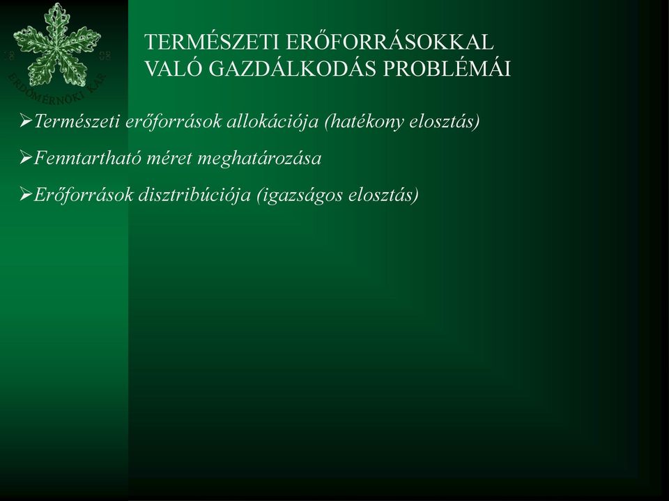 (hatékony elosztás) Fenntartható méret