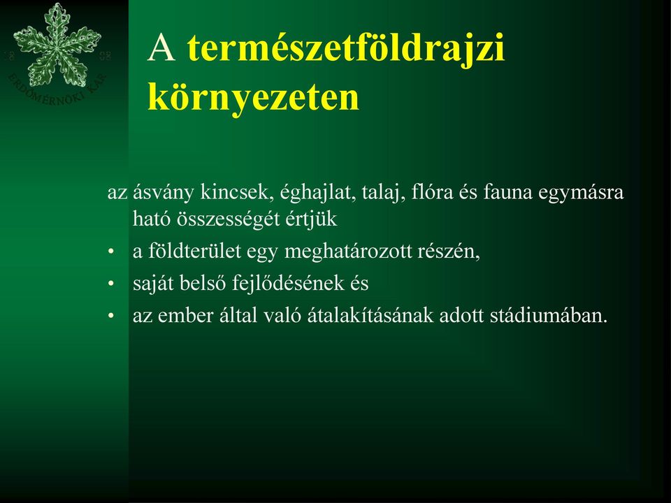 értjük a földterület egy meghatározott részén, saját belső
