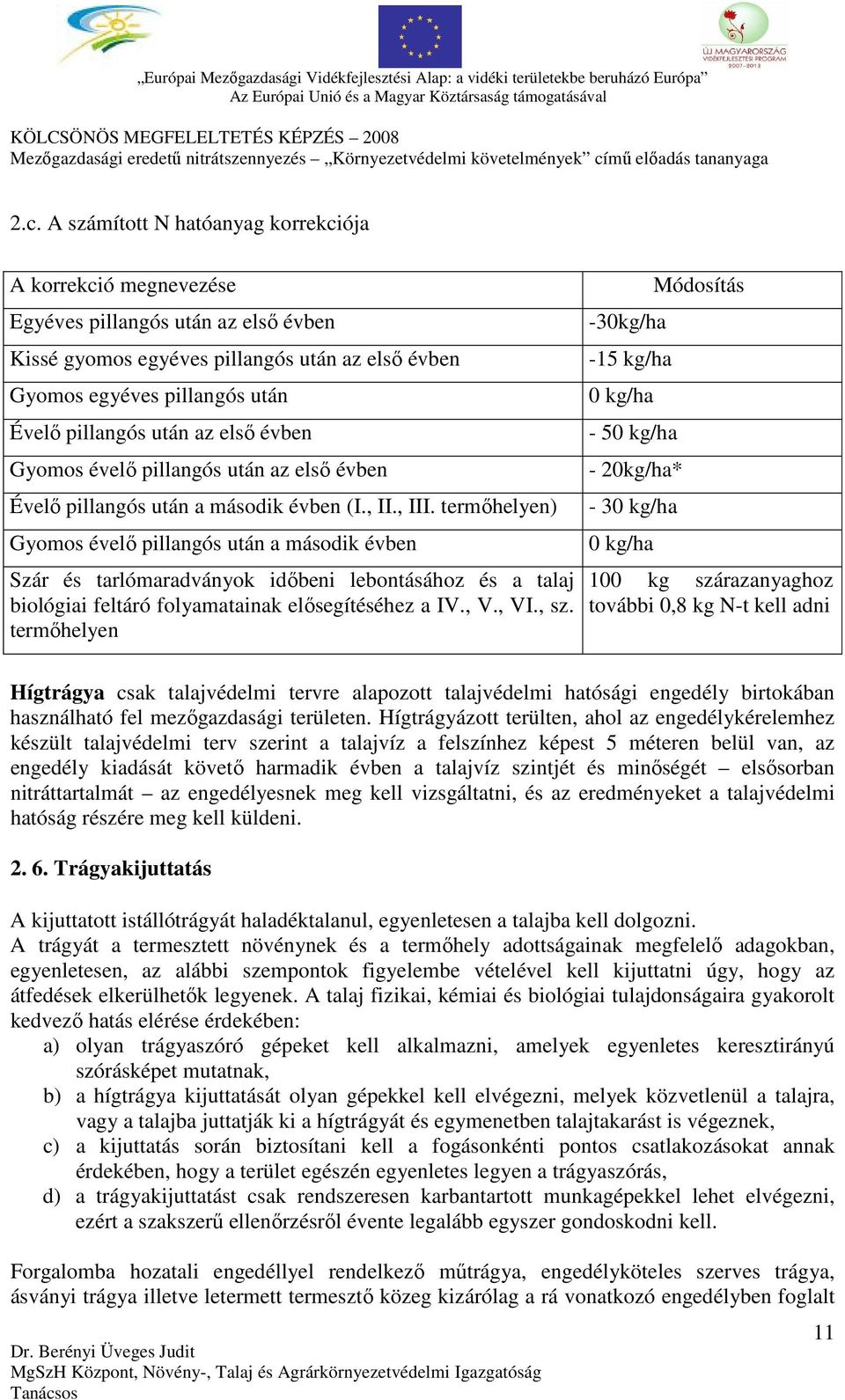 termőhelyen) Gyomos évelő pillangós után a második évben Szár és tarlómaradványok időbeni lebontásához és a talaj biológiai feltáró folyamatainak elősegítéséhez a IV., V., VI., sz.
