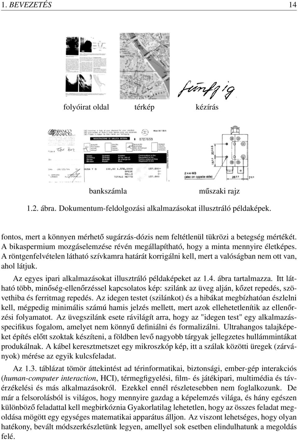 A röntgenfelvételen látható szívkamra határát korrigálni kell, mert a valóságban nem ott van, ahol látjuk. Az egyes ipari alkalmazásokat illusztráló példaképeket az 1.4. ábra tartalmazza.