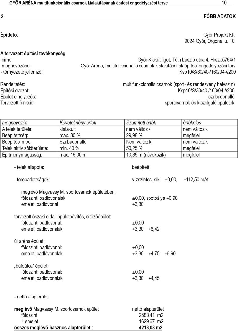 9024 Győr, Orgona u. 10. Győr-Kiskút liget, Tóth László utca 4. Hrsz.