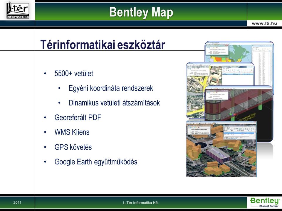 vetületi átszámítások Georeferált PDF WMS