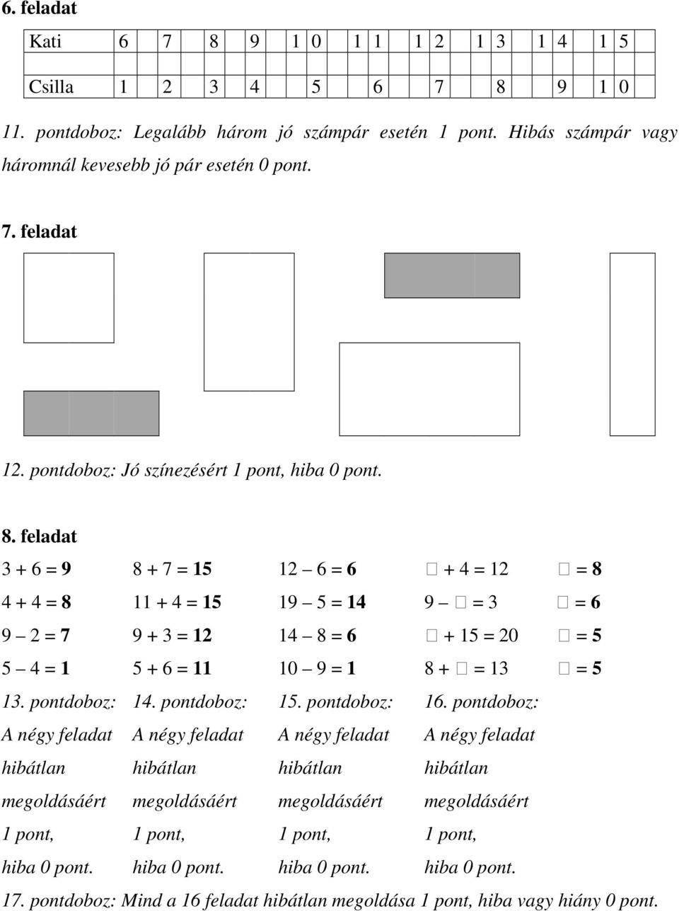 MEGOLDÓKULCSOK. 1. feladatsor (1. osztály) - PDF Ingyenes letöltés