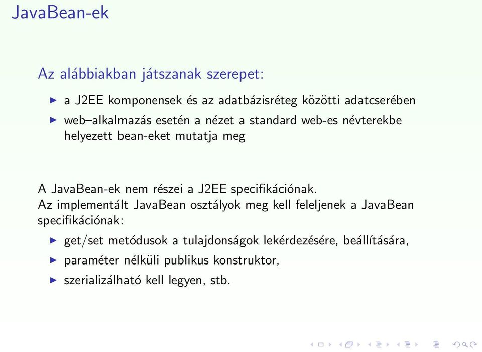 J2EE specifikációnak.