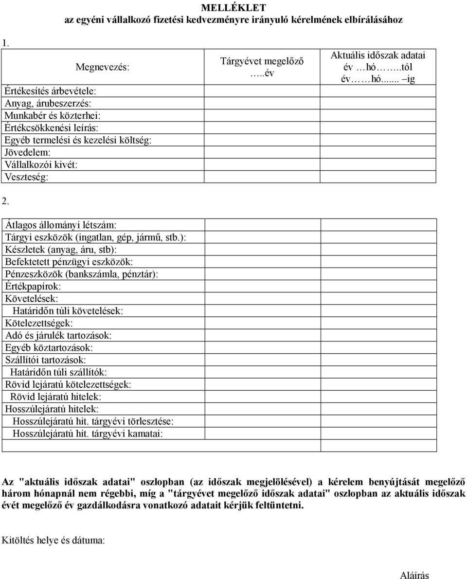 Átlagos állományi létszám: Tárgyi eszközök (ingatlan, gép, jármű, stb.