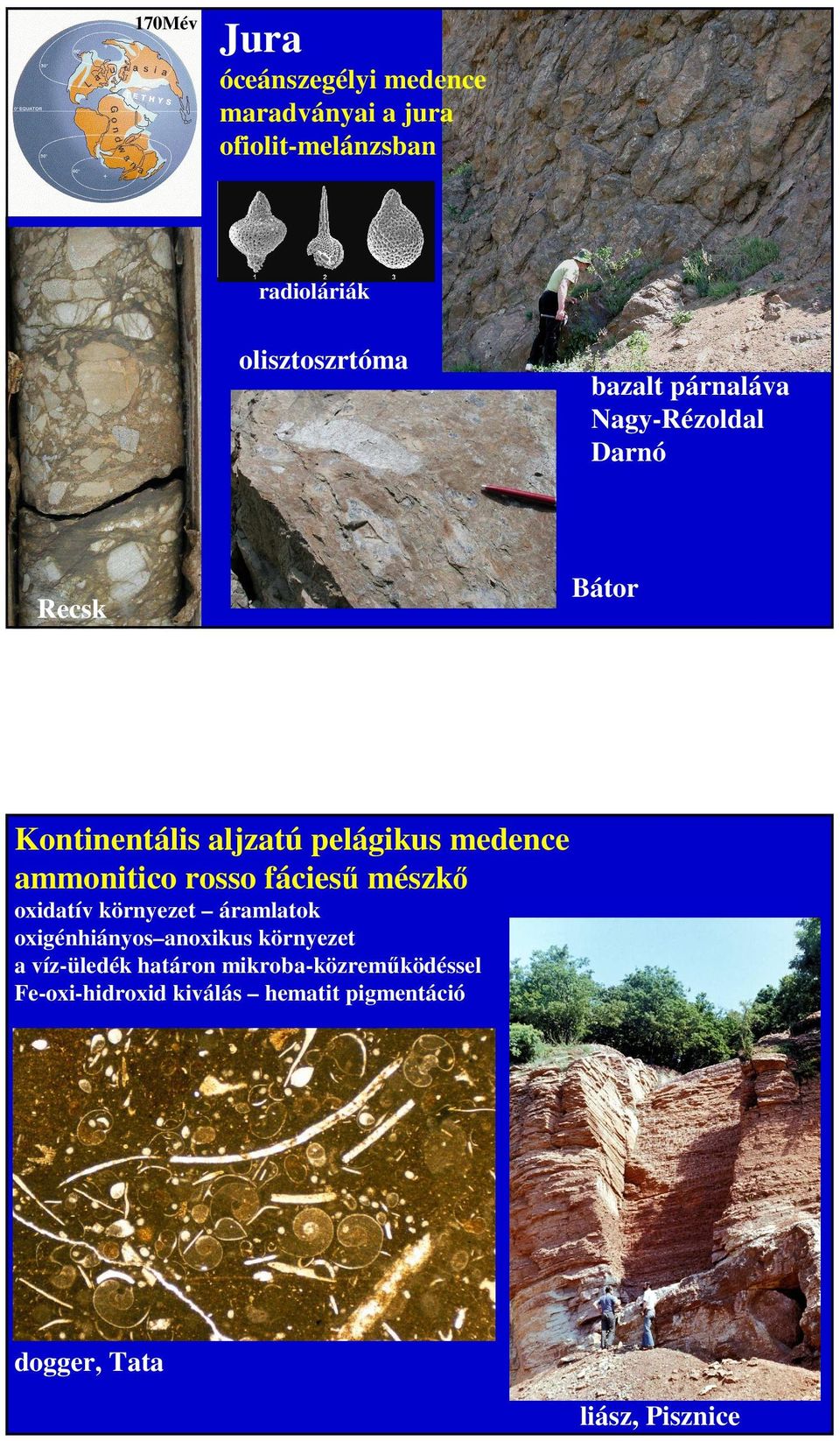 rosso fáciesű mészkő oxidatív környezet áramlatok oxigénhiányos anoxikus környezet a víz-üledék