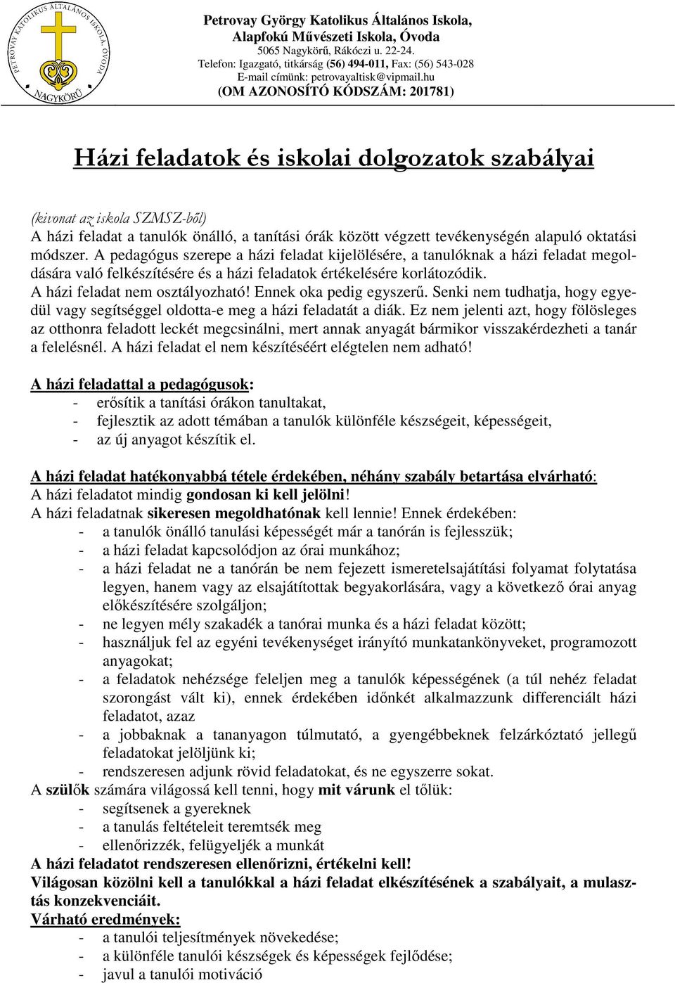 Házi feladatok és iskolai dolgozatok szabályai - PDF Free Download