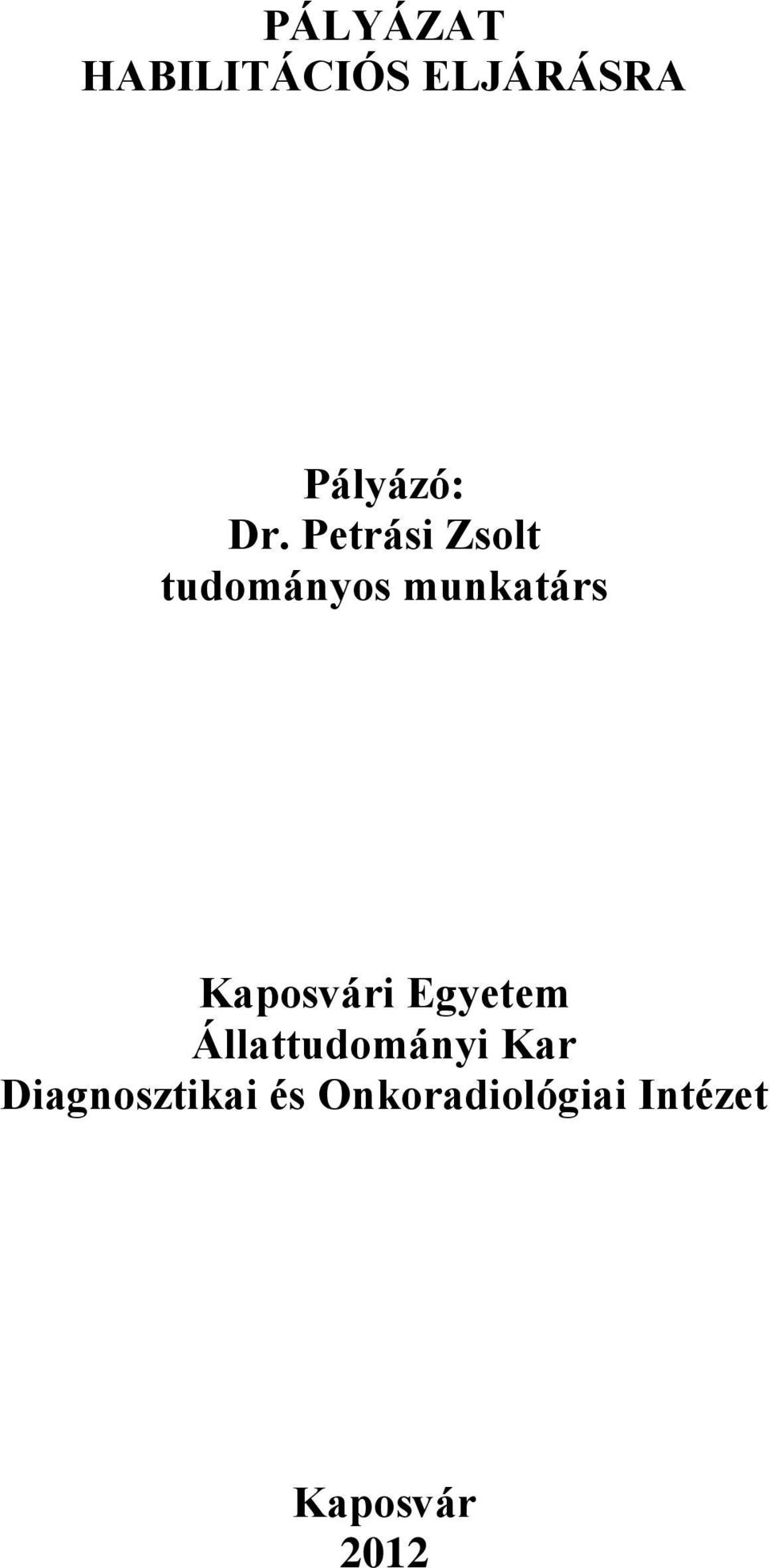 Kaposvári Egyetem Állattudományi Kar
