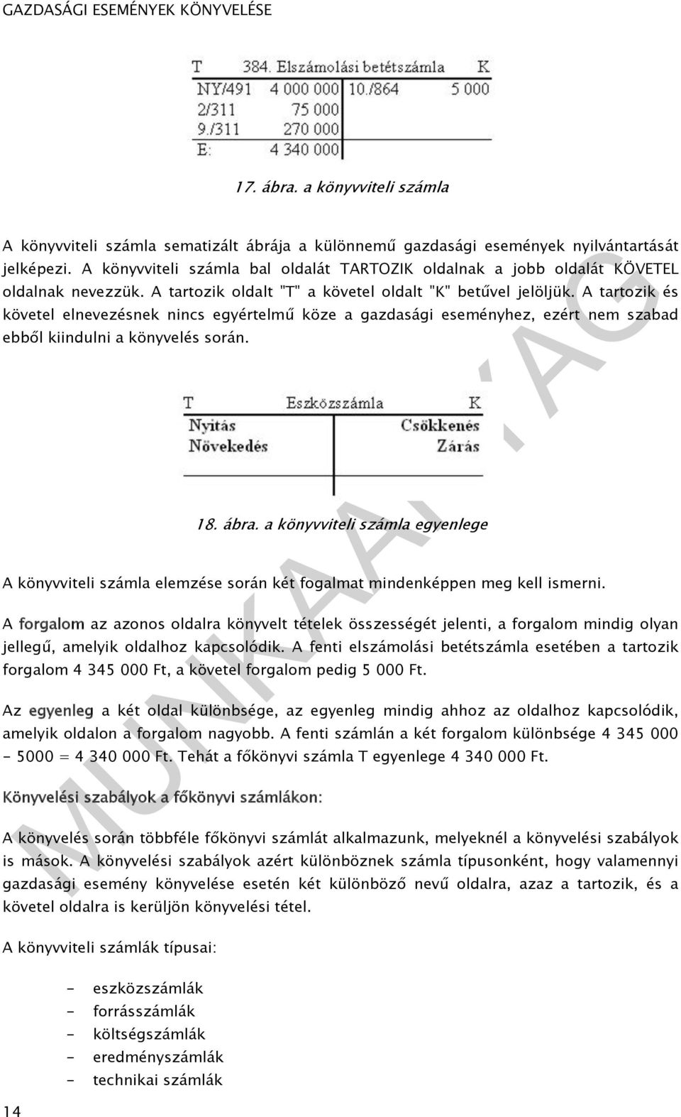 A tartozik és követel elnevezésnek nincs egyértelmű köze a gazdasági eseményhez, ezért nem szabad ebből kiindulni a könyvelés során. 18. ábra.