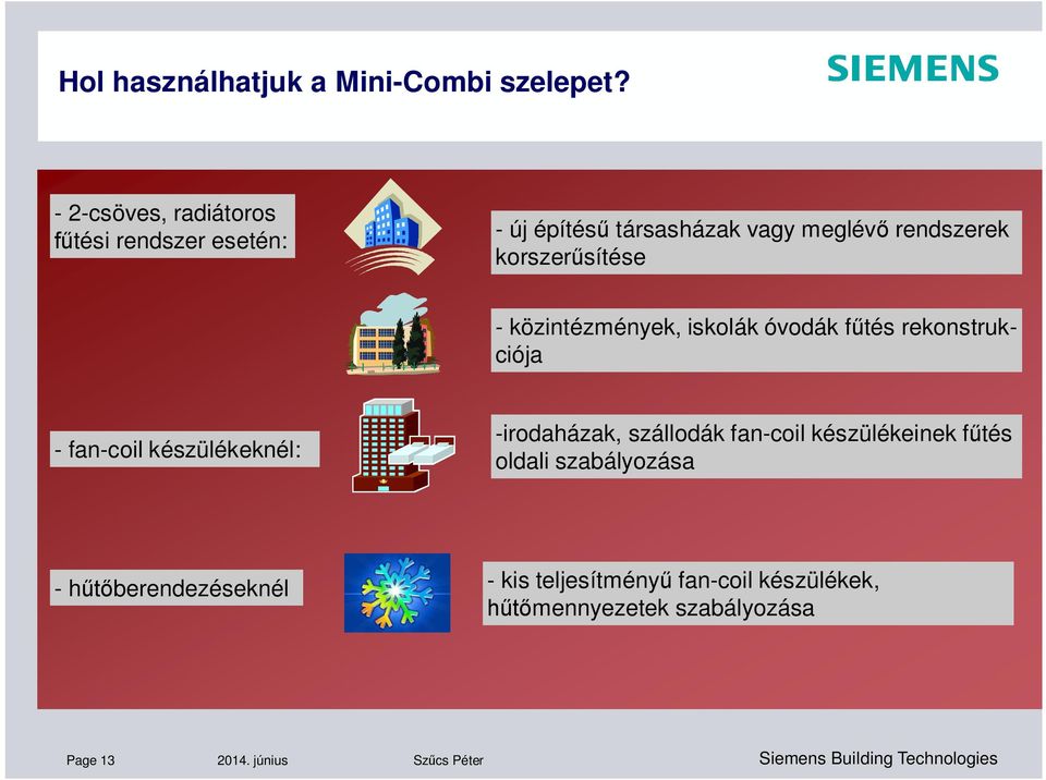 korszer sítése - közintézmények, iskolák óvodák f tés rekonstrukciója - fan-coil készülékeknél: