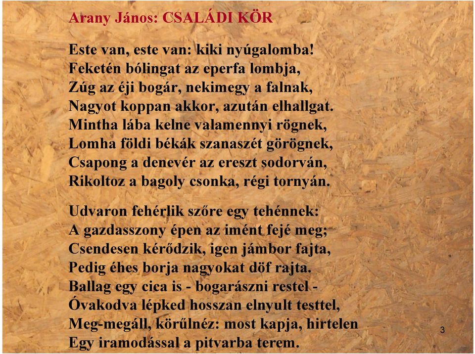 Arany János: CSALÁDI KÖR - PDF Free Download