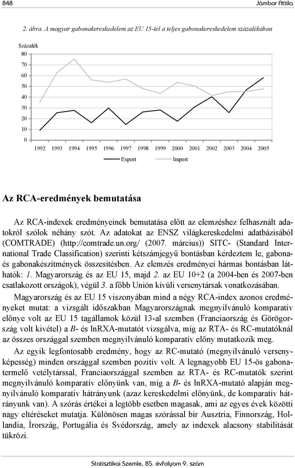 Import Az RCA-eredmények bemutatása Az RCA-indexek eredményeinek bemutatása előtt az elemzéshez felhasznált adatokról szólok néhány szót.